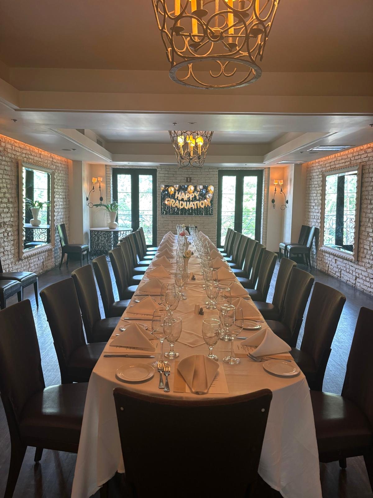 The Wisconsin Room set for a private party